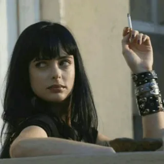 🖤 b217c653 Jane Margolis Breaking Bad fumar, cigarrillo, mujer, serie de tv, drama whatsapp sticker