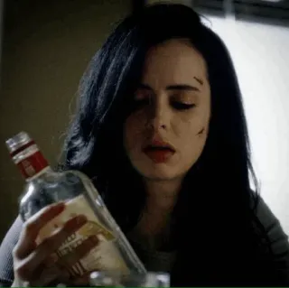 🥀 58820658 Jessica Jones Jessica Jones, Marvel, pecandu alkohol, pahlawan super, serial TV telegram sticker