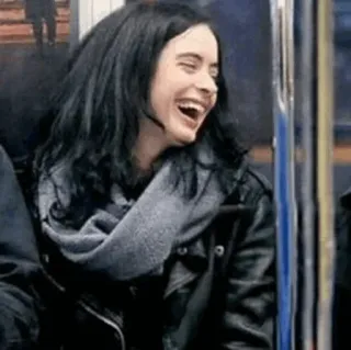 🥀 adca9a08 wanita, tertawa, potret, orang, berambut cokelat telegram sticker