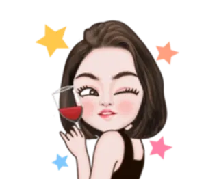 👩 0af10550 女性, ワイン, お祝い, パーティー, かわいい, 女の子, 飲み物, 幸せ telegram sticker