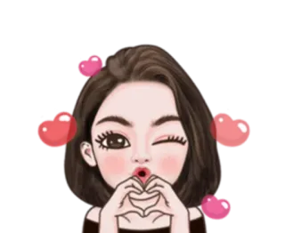 👩 5ee6fd54 漫画, 女の子, ハート, 愛, ウインク, キス, 可愛い telegram sticker