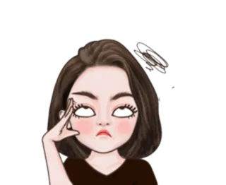 👩 7699803c 漫画, 女の子, 白目, イライラ, 表情, 女性, 困る telegram sticker