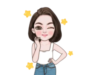 👩 c3b94a19 アニメ, 女の子, ウインク, キラキラ, 可愛い telegram sticker