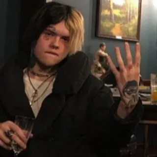 😼 959aab9e person, portrait, middle finger, tattoo telegram sticker