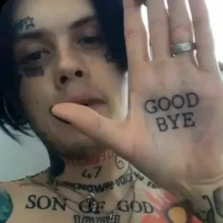 👋 c85e82ee GOOD BYE tattoos, goodbye, son of god telegram sticker