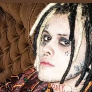 😶 e7ed45ac ONE man, dreadlocks, tattoo, face, makeup telegram sticker