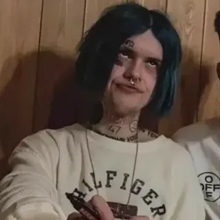 🙄 fb8bf6aa Lil Peep Lil Peep, rapper, music, artist, face tattoo telegram sticker