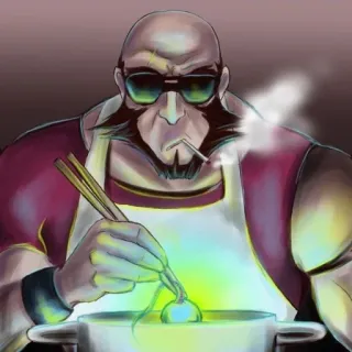 🔩 48688826 cuisine, chef, nourriture, baguettes, lunettes de soleil telegram sticker