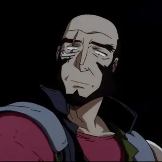 ⚓️ 56520345 Jet Black Cowboy Bebop Anime, Cowboy Bebop, Jet Black, Personnage, Homme, Chauve telegram sticker