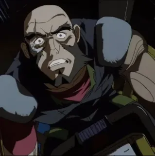 🔩 71ab5339 Jet Black Cowboy Bebop Anime, Jet Black, Cowboy Bebop, Western spatial, Personnage telegram sticker