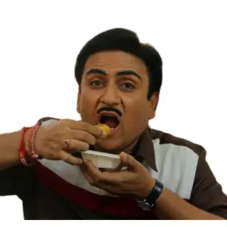 😋 0b1ec407 makan, makanan, pria, india, ekspresi, camilan telegram sticker