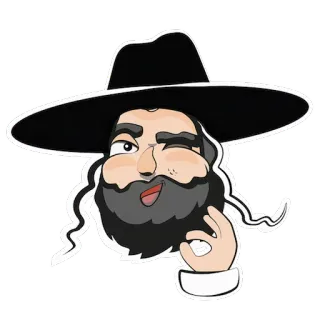 👌 d51e88f9 jüdisch, orthodox, ok, Hut, Cartoon telegram sticker