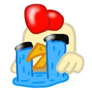 😭 148e4b79 crying, sad, animal, bow, chicken telegram sticker