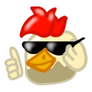😎 87d9bc96 chicken, cool, sunglasses, bird, thumbs up telegram sticker