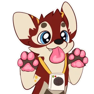 👅 00dd5252 собака, пушистый, мультфильм, животное, наклейка, милый telegram sticker
