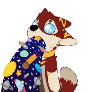 ⭐️ 18ac9730 мультфильм, животное, космос, планеты, звезды, ракета, галактика telegram sticker