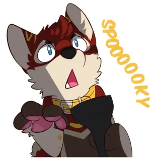 😱 2a5d708a SPOOOOOKY жуткий, хэллоуин, пушистый, животное, мультфильм, собака, костюм telegram sticker