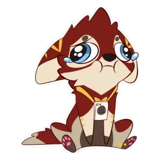 😢 37337e0e собака, щенок, грустный, плачущий, мультик, стикер, животное, питомец telegram sticker