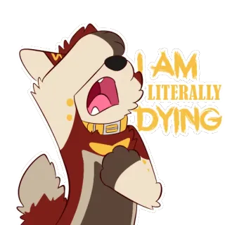 💀 8a3d9091 I AM LITERALLY DYING Мультик, Уставший, В стрессе, Умирающий, Юмор, Смешно, Преувеличенный telegram sticker