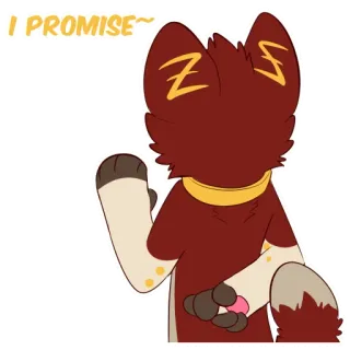 😈 9e0bb857 I PROMISE~ обещание, милый, животное, пушистый, мультфильм telegram sticker