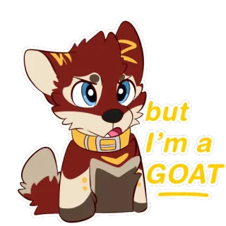 🐐 a80e8d03 but I'm a GOAT коза, животное, собака, пушистый, милый telegram sticker