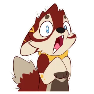 😱 ac3c78c3 Мультфильм, Животное, Наклейка, Милый, Пушистый, Волк, Сюрприз, Шок telegram sticker