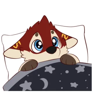 😴 b55c1383 собака, спящий, кровать, милый, мультик, животное, сладких снов telegram sticker