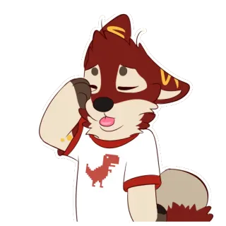 😴 ec6e155a мультфильм, животное, лиса, персонаж, динозавр, футболка telegram sticker