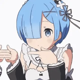 👉 b56a8596 Rem Re:Zero Anime, Rem, Re:Zero, Lindo, Sirvienta, Dibujos animados, Pelo azul whatsapp sticker