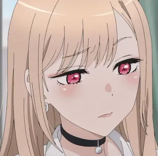 ๐คจ 2c15be1b anime, girl, cute, blush, pink eyes, blonde telegram sticker