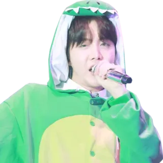 🎤 5359cb25 人, 麦克风, 恐龙服装, 歌手, 表演 telegram sticker