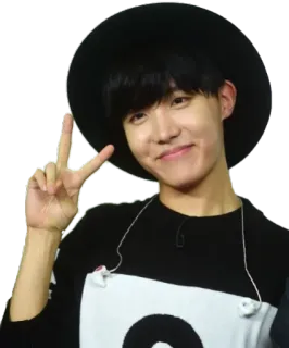 ✌️ 56a07ccc J-Hope kpop, 歌手, 偶像, bts, j-hope, 帽子, 和平 telegram sticker