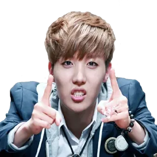 🤘 6c5d743e kpop, j-hope, bts, 偶像, 指, 亚洲, 男性 telegram sticker