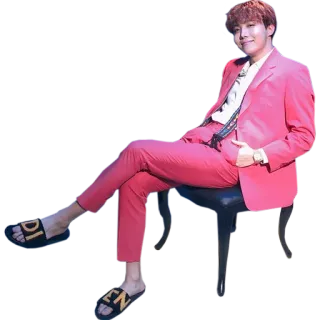 😊 7b429960 J-Hope J-Hope, 韩流, 歌手, 偶像, 红色西装, 人物 telegram sticker