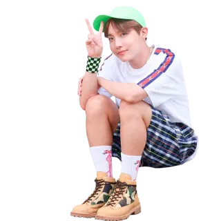 ✌️ dead4fc1 J-Hope J-Hope, K-pop, BTS, 歌手, 和平标志, 偶像, 人物, 男性 telegram sticker