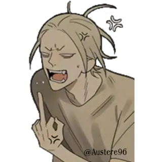 🍭 94796977 @Austere96 средний палец, оскорбительный, грубый, стикер, мультяшный whatsapp sticker