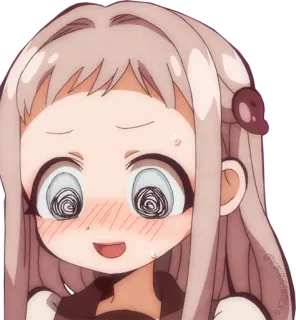 😳 b89ceae1 Nene Yashiro Toilet-bound Hanako-kun anime, meisje, nerveus, schattig telegram sticker