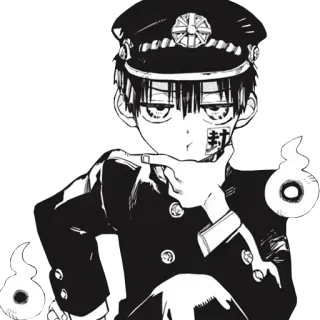 😏 ce2ed2c7 Hanako Toilet-Bound Hanako-kun 封 하나코 군, 애니메이션, 만화, 유령, 소년, 교복 telegram sticker