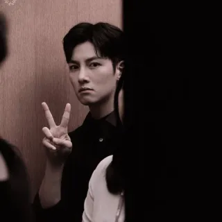 🚬 29d97cf7 persona, uomo, segno di pace, asiatico, ritratto telegram sticker