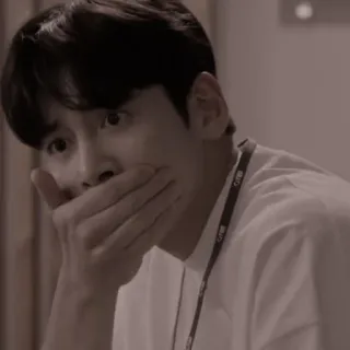 🚬 2d6617ae sorpreso, scioccato, uomo, mano sulla bocca, coreano, espressione telegram sticker