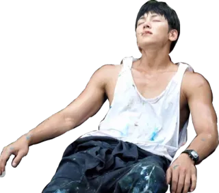 😴 c996c38a 남자, 탱크탑, 아티스트, 편안한, 남성, 사람, 캐주얼 telegram sticker