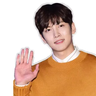 👋 6b884040 pria, melambai, korea, aktor, senyum, kasual whatsapp sticker