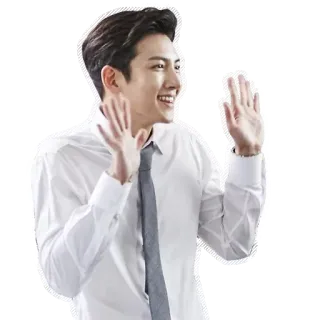 😂 843c0a99 pria, kantor, salam, melambai, dasi, kemeja whatsapp sticker