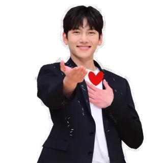 ❤️ b9c4fd62 pria, senyum, hati, setelan whatsapp sticker