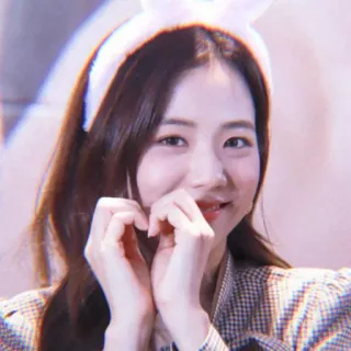 🍭 275162fe wanita, orang, telinga kelinci, senyum, potret telegram sticker