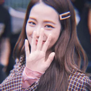 🍭 894b90b5 wanita, gadis, potret, tangan, wajah, rambut telegram sticker