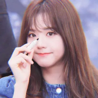 🍭 a2df5238 wanita, berambut cokelat, spidol, potret, orang, perempuan telegram sticker