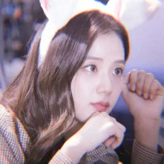 🍭 cc709544 wanita, telinga, kelinci, imut, potret telegram sticker