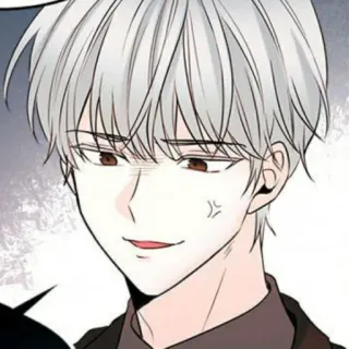 🍚 1242a73f Manhwa, Anime, Marah, Seringai, Rambut putih, Pria, Karakter telegram sticker