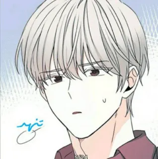 🍚 4823105f Anime, Kartun, Pria, Rambut putih, Korea, Imut telegram sticker